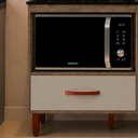 Ver imagem 4 de Balcão Cooktop 5 Bocas com Nicho Micro-ondas Córdoba 1 Gaveta Pés Pvc:canela/off