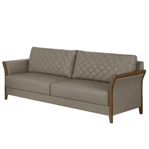 Sofa 2 Lugares Ambar 165 cm Braços Pes em Madeira Courino Tcs 726 Moll