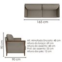 Ver imagem 3 de Sofa 2 Lugares Ambar 165 cm Braços Pes em Madeira Courino Tcs 726 Moll