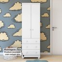 Ver imagem 7 de Guarda Roupa Infantil 2 Portas e 3 Gavetas 100% Mdf Mimo