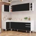 Ver imagem 2 de Armário de Cozinha Modulado de Canto Direito 5 Peças Cp44 Balcão com Tampo Branco/preto - Lumil Lumi