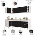 Ver imagem 3 de Armário de Cozinha Modulado de Canto Direito 5 Peças Cp44 Balcão com Tampo Branco/preto - Lumil Lumi