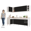 Ver imagem 5 de Armário de Cozinha Modulado de Canto Direito 5 Peças Cp44 Balcão com Tampo Branco/preto - Lumil Lumi