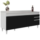 Ver imagem 7 de Armário de Cozinha Modulado de Canto Direito 5 Peças Cp44 Balcão com Tampo Branco/preto - Lumil Lumi