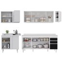 Ver imagem 6 de Armário de Cozinha Modulado de Canto Direito 5 Peças Cp44 Balcão com Tampo Branco/preto - Lumil Lumi