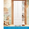 Guarda Roupa Infantil 2 Portas 3 Gavetas e Prateleira Externa 100% Mdf Smim - 11