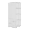 Ver imagem 2 de Guarda Roupa Infantil 2 Portas 3 Gavetas e Prateleira Externa 100% MDF Smim Branco/Brilho