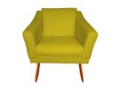 Ver imagem 2 de Kit 2 Poltronas Decorativa Agatha Couro Amarelo Pés Madeira Ms Decor