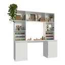 Ver imagem 1 de Mesa de Manicure Profissional com Estante 2 Portas 5 Prateleiras Smart Multimóveis MP6069 Branco