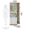 Ver imagem 4 de Guarda Roupa Infantil 2 Portas 3 Gavetas e Prateleira Externa 100% Mdf Smim