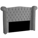 Ver imagem 1 de Cabeceira Casal Queen Size Estofada para Cama Box Ayla Veludo Cinza