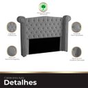 Ver imagem 5 de Cabeceira Casal Queen Size Estofada para Cama Box Ayla Veludo Cinza
