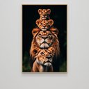 Ver imagem 3 de Quadro Decorativo Familia de Leão Leoa com Dois Filhotes Vertical Sala Quarto Casa Escritório