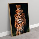 Ver imagem 2 de Quadro Decorativo Familia de Leão Leoa com Dois Filhotes Vertical Sala Quarto Casa Escritório