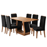 Conjunto Sala de Jantar Serenata Mesa 160x80cm e 6 Cadeiras Iza Mel/preto- Casa Giulia - 2