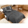 Kit Edredom Preto Queen Dupla Face 6 Peças com Almofada Decorativa - 3