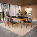 Ver imagem 2 de Conjunto Sala de Jantar Madeira Maciça 6 Cadeiras Chumbo