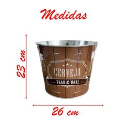 Balde de Gelo para Cerveja Estampado em Metal Galvanizado com Abridor 7,6 Litros - 2