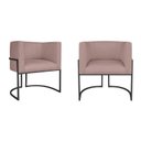 Ver imagem 1 de Kit 2 Poltrona Decorativa Base de Ferro Linho Munique 