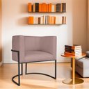 Ver imagem 2 de Kit 2 Poltrona Decorativa Base de Ferro Linho Munique 