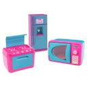 Ver imagem 1 de Kit Mini Brinquedo Cozinha Fogão Microondas Geladeira