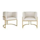 Ver imagem 1 de Kit 2 Poltrona Decorativa Base de Ferro Linho Munique