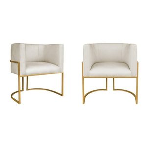 Kit 2 Poltrona Decorativa Base de Ferro Linho Munique