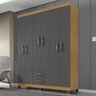 Guarda Roupa Casal 6p 2g Moden 150 Cm 11270 Carvalho Am Grafite Incp - 2