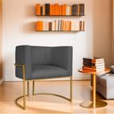 Ver imagem 2 de Kit 2 Poltrona Decorativa Base de Ferro Linho Munique 