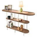 Ver imagem 4 de Estante Home Theater Nobre Off White Castanho e Aparador Infinity e Mesa de Centro Sky Castanho - Hb