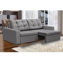 Ver imagem 1 de Sofá Retrátil 2 Lugares 1,80m Lia Suede Cinza Madelina Decor