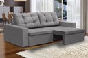 Ver imagem 1 de Sofá Retrátil 2 Lugares 1,80m Lia Suede Cinza Madelina Decor