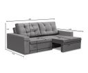 Ver imagem 3 de Sofá Retrátil 2 Lugares 1,80m Lia Suede Cinza Madelina Decor