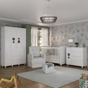 Ver imagem 1 de Quarto Completo Com Colchão, Poltrona De Amamentação E Puff Pimpolho Mp4109 Branco Branco