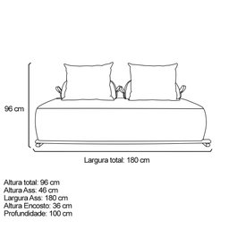 Sofá Agius 2 Lugares 1,80 Linho Dourado - Lucadi Home - 5