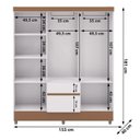 Ver imagem 4 de Guarda Roupa Casal 6p 2g 153 Cm 10091 Branco Camarim Vlr