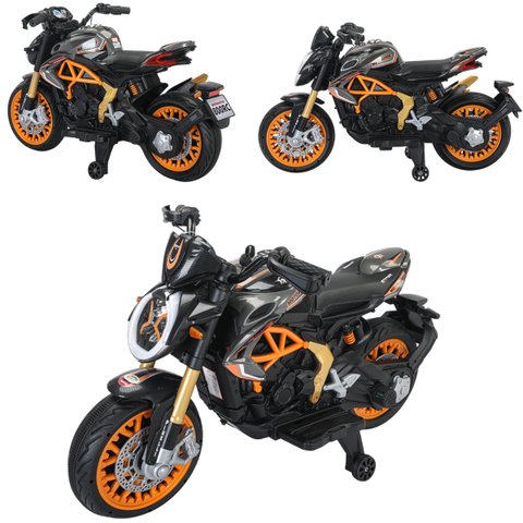 Mini Moto Elétrica Infantil Racer 12v até 30kg Laranja Bateria Recarregável Brinquedo Seguro Diverti