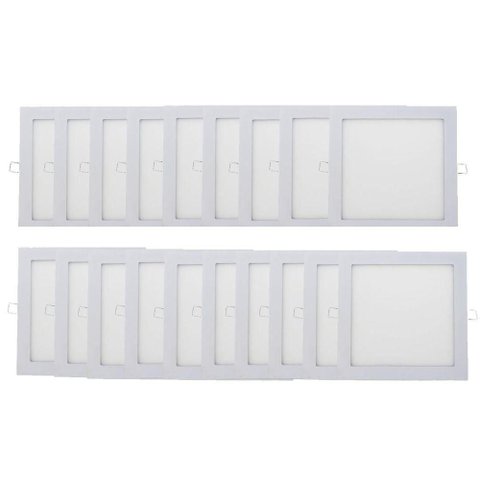 Kit 19 Plafon Painel LED Luminária Downlight 18W Embutir