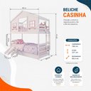 Ver imagem 4 de Treliche Infantil Casinha Dos Sonhos com Varanda e Kit Escorregador Madeira Maciça Branco/ Rosa