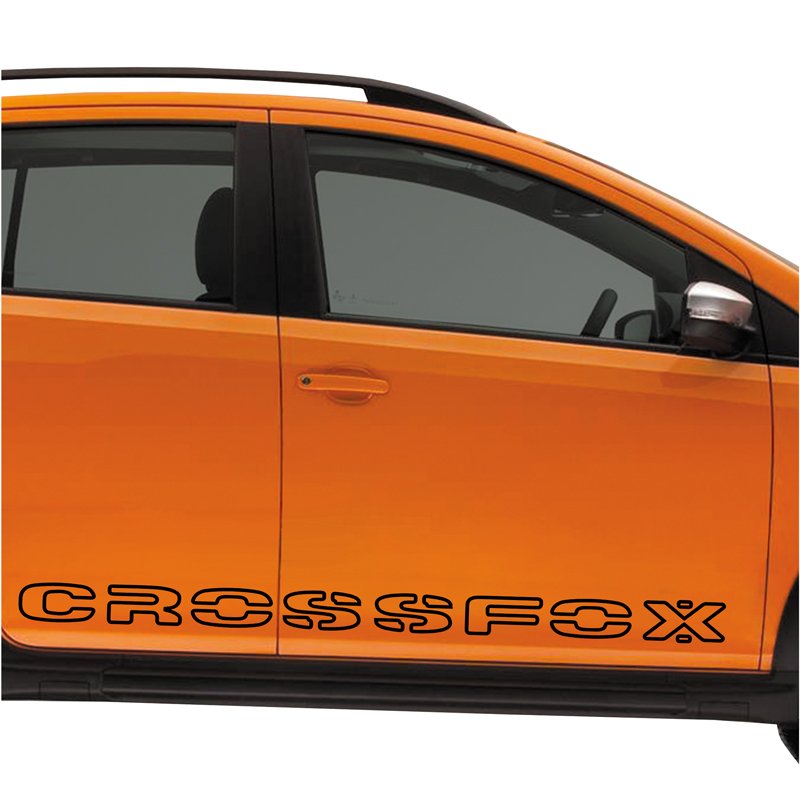 Kit Faixas Crossfox 2006 07 Adesivo Lateral Preto Volkswagen Teu Adesivo