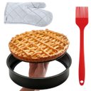 Ver imagem 1 de Assadeira Forma Redonda com Fundo Removível 2,9l Antiaderente + Luva Térmica + Pincel de Silicone Ve