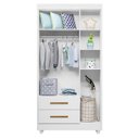 Ver imagem 3 de Guarda Roupa Infantil Flocos 3 Portas Branco Flex - Tigus Baby
