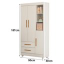 Ver imagem 2 de Guarda Roupa Infantil Flocos 3 Portas Branco Flex - Tigus Baby