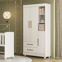 Ver imagem 4 de Guarda Roupa Infantil Flocos 3 Portas Branco Flex - Tigus Baby