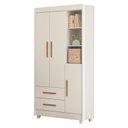Ver imagem 1 de Guarda Roupa Infantil Flocos 3 Portas Branco Flex - Tigus Baby