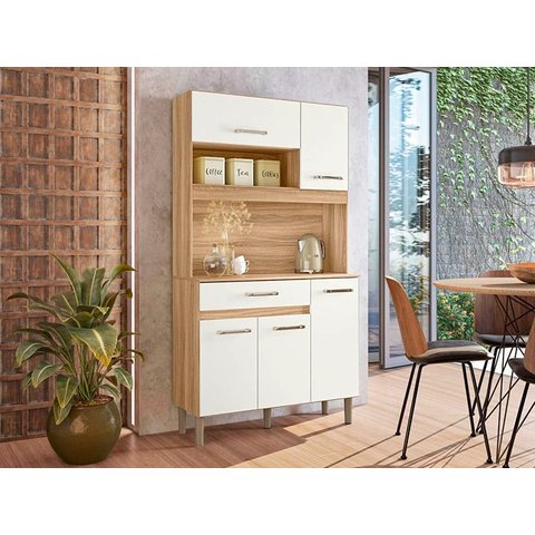 Kit de Cozinha 5 Portas Freijo/off White Cristal Magazin 90 Nicioli