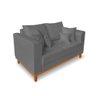 Sofá Namoradeira Viena 02 Lugares Com Almofadas Decorativa Suede Grafite - Madeira Prima Deccor - 3