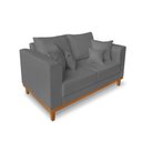 Ver imagem 3 de Sofá Namoradeira Viena 02 Lugares Com Almofadas Decorativa Suede Grafite - Madeira Prima Deccor