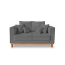 Ver imagem 1 de Sofá Namoradeira Viena 02 Lugares Com Almofadas Decorativa Suede Grafite - Madeira Prima Deccor