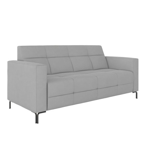 Sofá Living Decorativo Houston 2 Lugares 160cm Pés em Metal Veludo Cinza G33 - Gran Belo